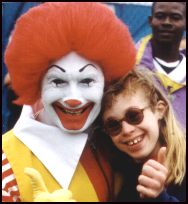 Sarah with Ronald McDonald